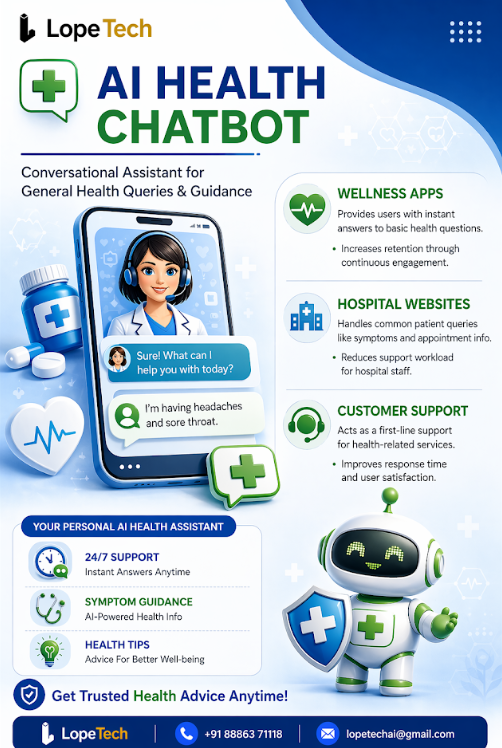 AI Health Chatbot — Conversational Assistant for General Health Queries & Guidance